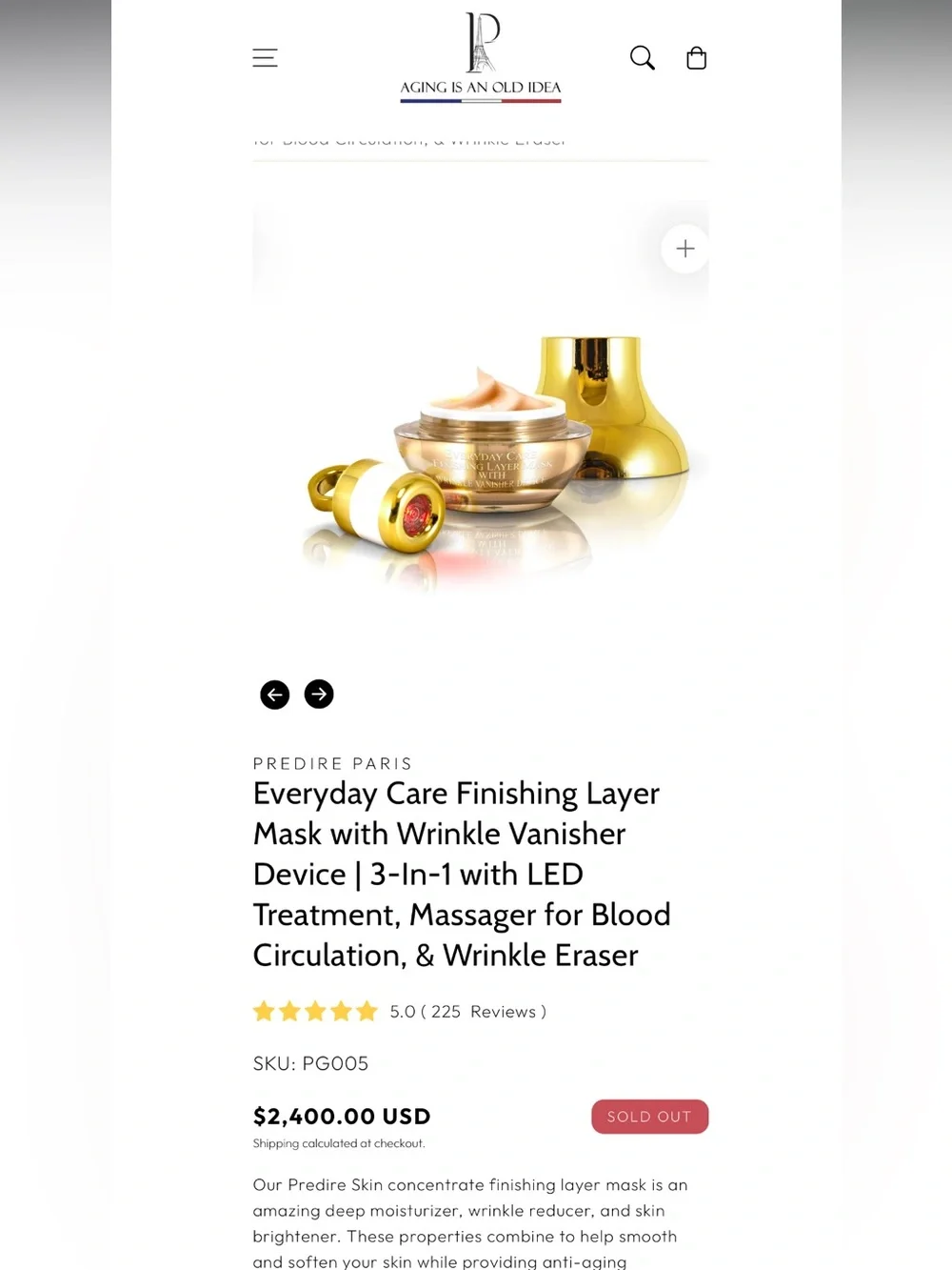 Prédire Everyday Care Mask & Wrinkle Vanisher Device | 3-In-1 with LED Treatment